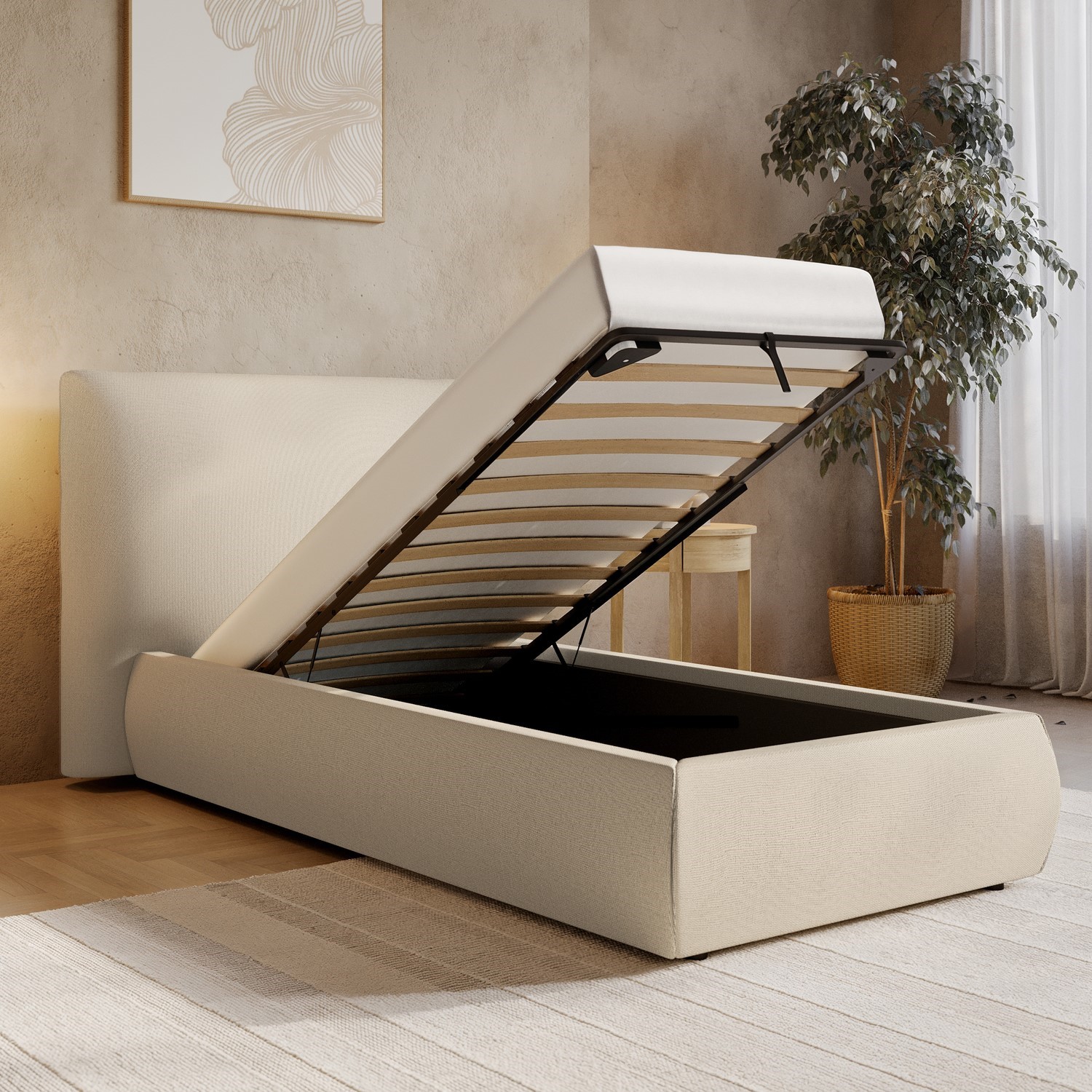 Dune Ottoman Storage with Gas Lift